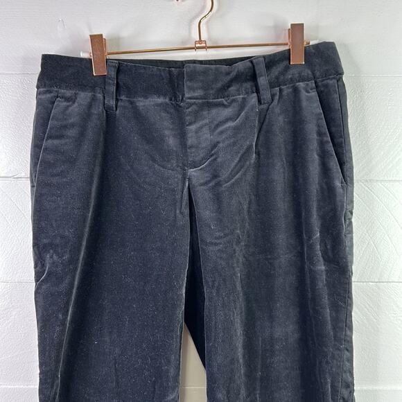 BANANA REPUBLIC Black Velvet Stretch Wide Leg Mid Rise Dress Pants Size 4 - Picture 5 of 11